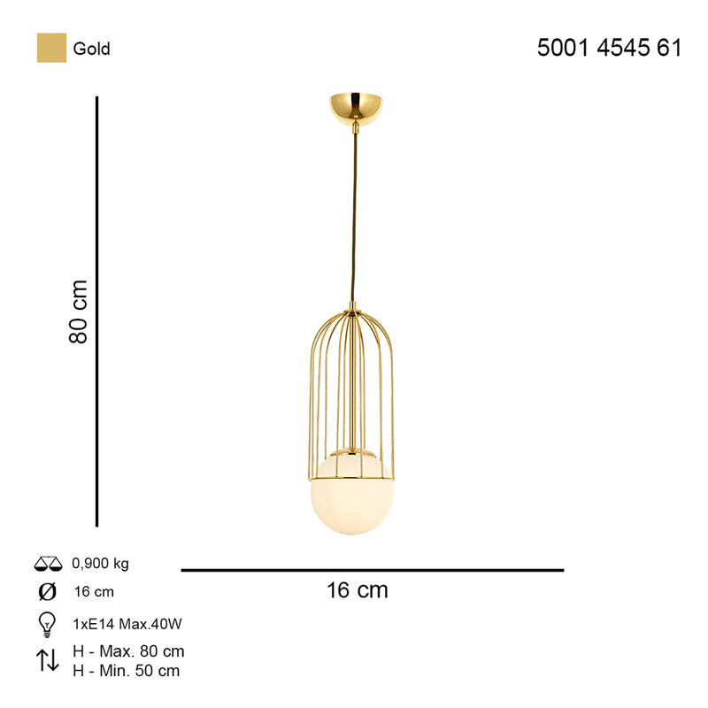 Lustra Moderna Capola Asi Home , 1xE14-40W, auriu 4545-61-01