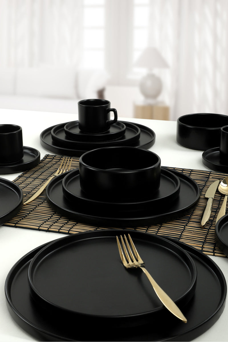 Set Vesela 20 Piese, Asi Home Wonderful Black, Ceramica, Negru Mat