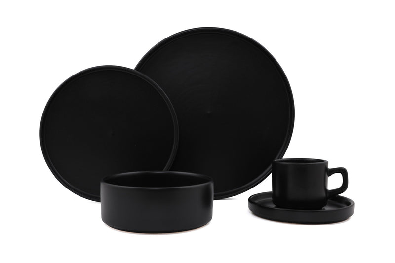 Set Vesela 20 Piese, Asi Home Wonderful Black, Ceramica, Negru Mat