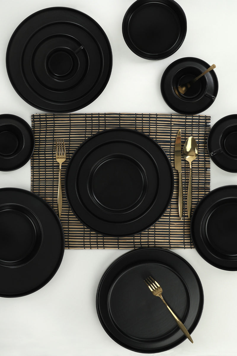 Set Vesela 20 Piese, Asi Home Wonderful Black, Ceramica, Negru Mat