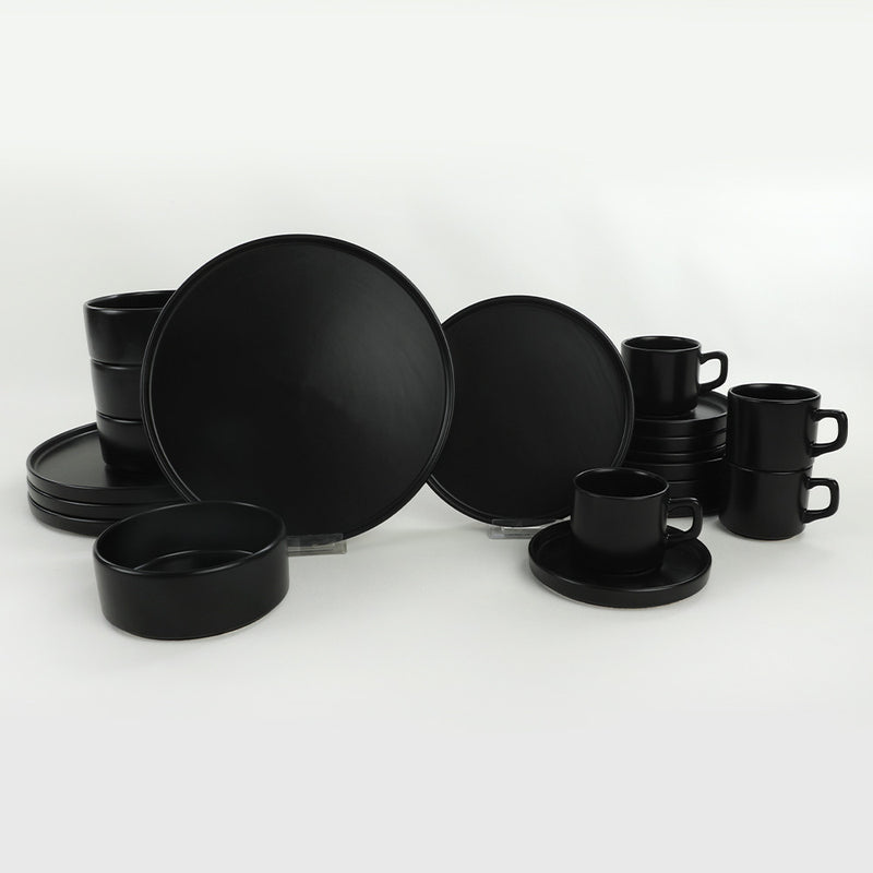 Set Vesela 20 Piese, Asi Home Wonderful Black, Ceramica, Negru Mat