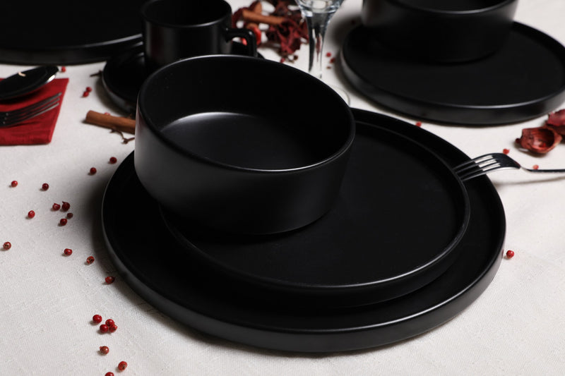 Set Vesela 20 Piese, Asi Home Wonderful Black, Ceramica, Negru Mat
