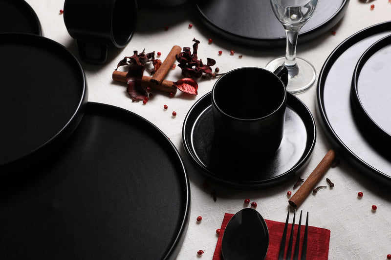 Set Vesela 20 Piese, Asi Home Wonderful Black, Ceramica, Negru Mat