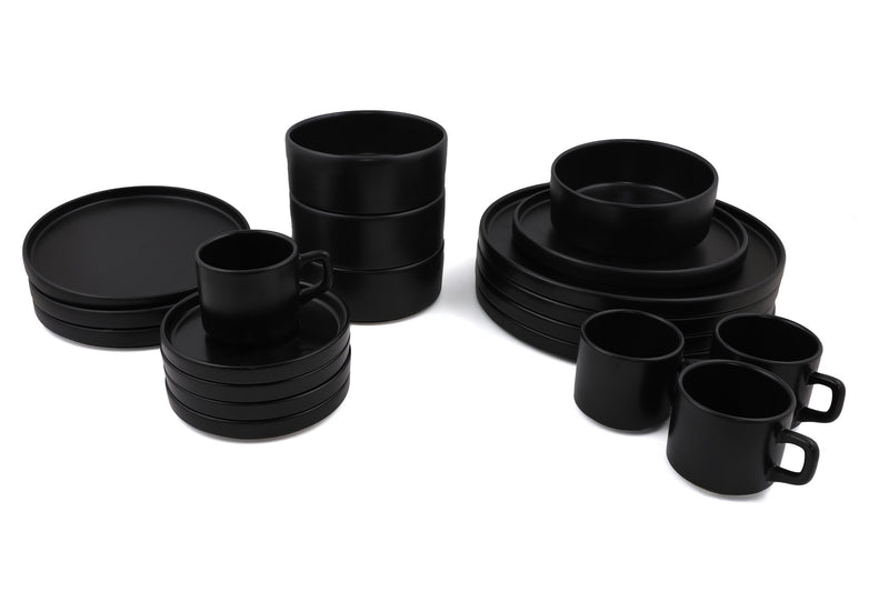 Set Vesela 20 Piese, Asi Home Wonderful Black, Ceramica, Negru Mat