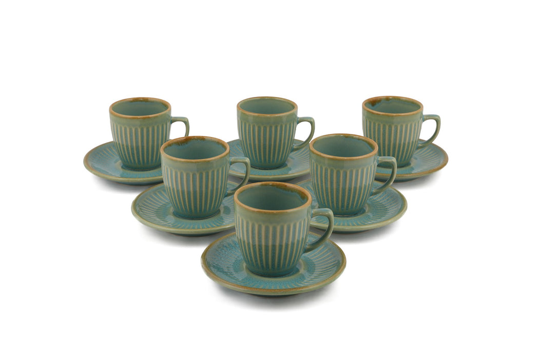 Set Cesti de Cafea 12 Piese, Mare verde, TK125012FQ06A