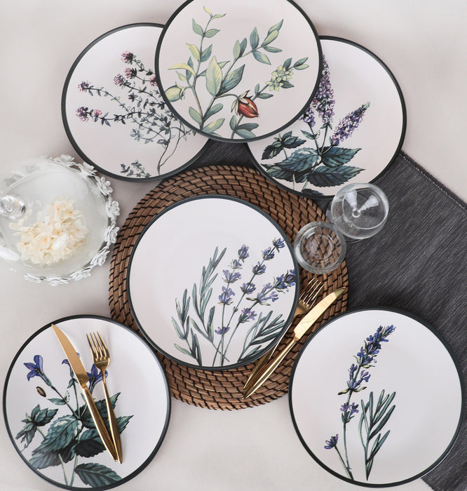 Set vesela, Asi Home Botanical Garden, ceramica, Set farfurii pentru fel principali (6 Piese) - AsiHome