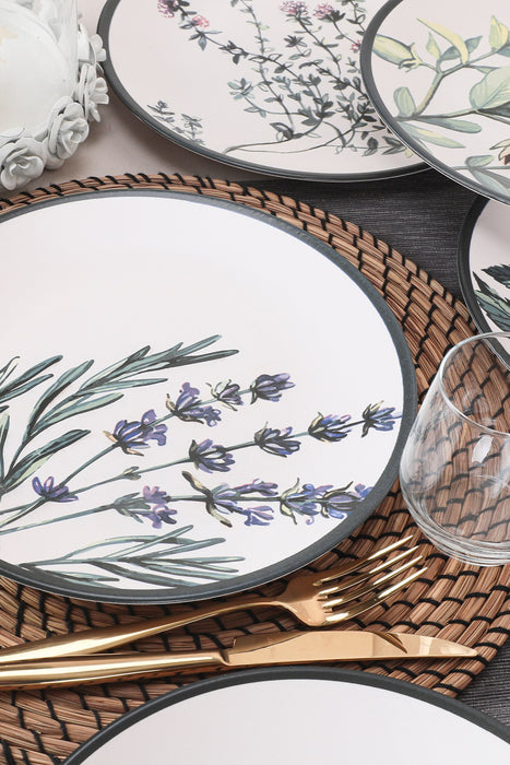 Set vesela, Asi Home Botanical Garden, ceramica, Set farfurii pentru fel principali (6 Piese) - AsiHome