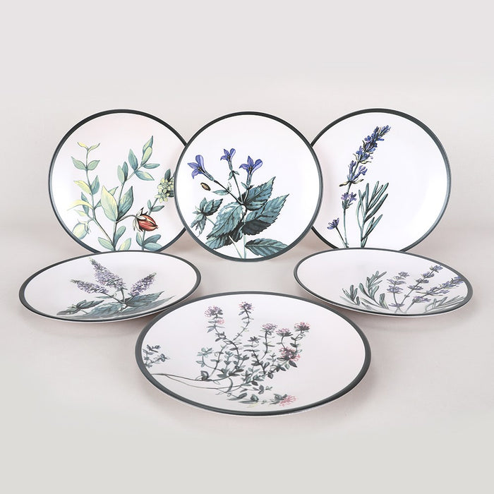 Set vesela, Asi Home Botanical Garden, ceramica, Set farfurii pentru fel principali (6 Piese) - AsiHome