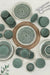 Set vesela, Asi Home Maya Green Old Signs, ceramica, Set Mic dejun (28 Piese) - AsiHome