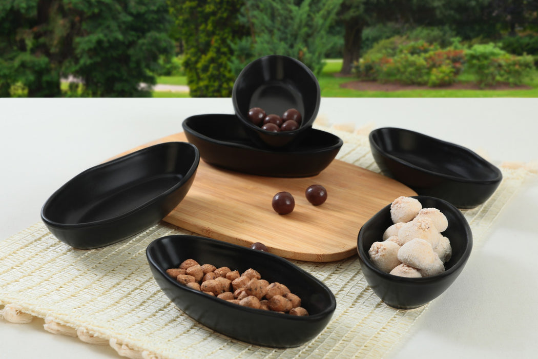 Set Boluri Aperitive 6 Piese, Negru, 100% Ceramica, MAYD200