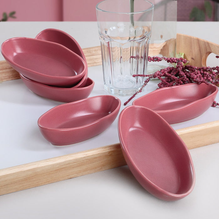 Set Boluri Aperitive 6 Piese, Roz, 100% Ceramica, MAYD100