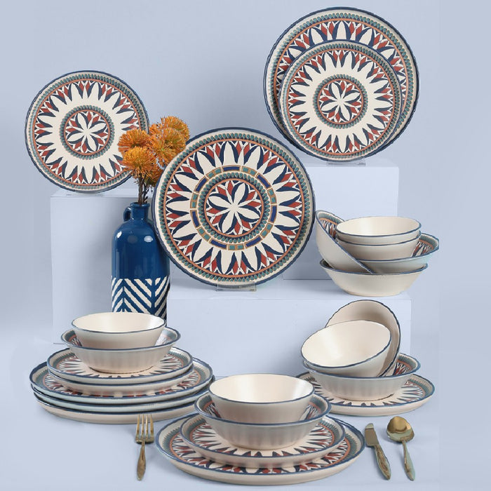 Set Vesela 24 Piese, Asi Home Olivian Trad, Ceramica, Multicolor