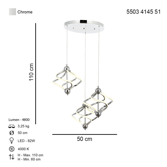 Lustra LED Ravena Asi Home, LED, 3xLED-82W, crom 4145-51-03L