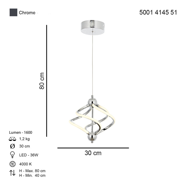 Lustra LED Ravena Asi Home, LED 1xLED-36W, crom, lumina naturala 4145-51-01L