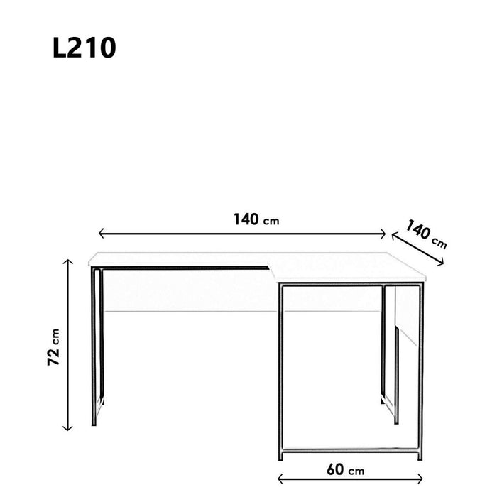 Birou Asi Home Kocaeli L210, Alb, 140 x72 x60 cm