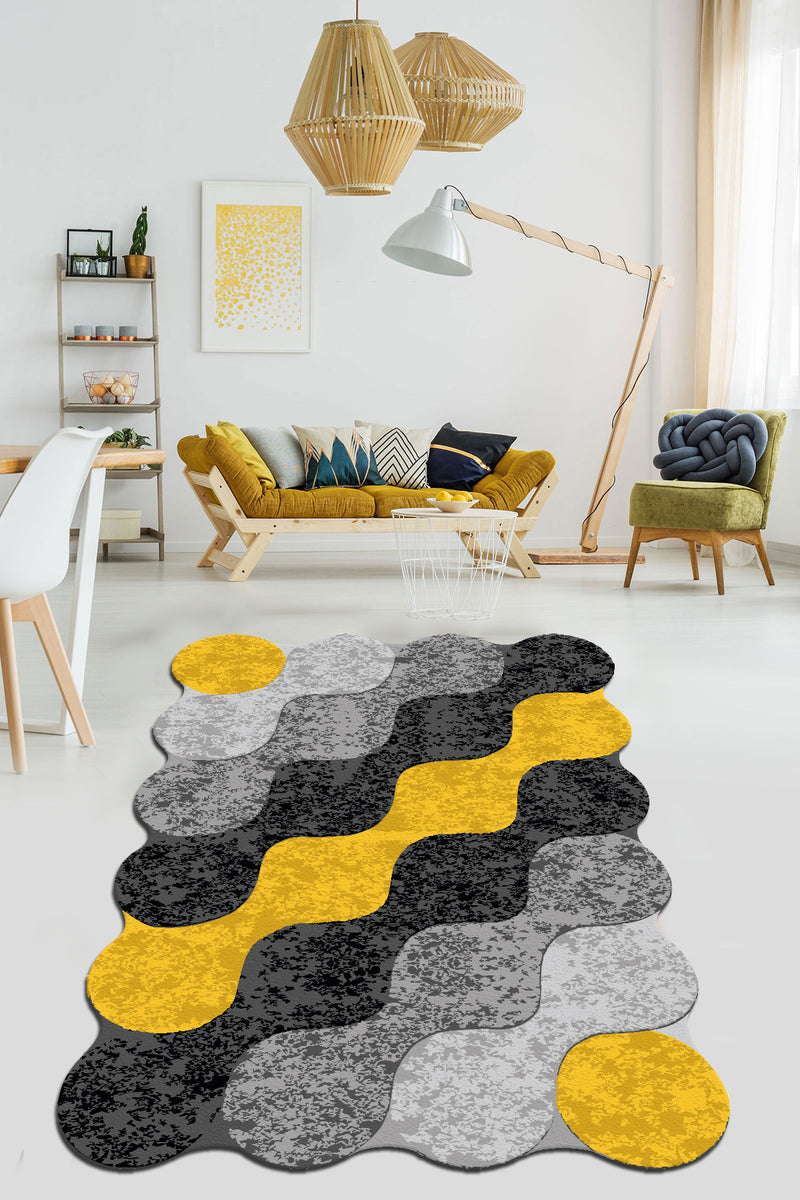 Covor Asi Home Circle, 120 x 180cm, Catifea| Poliester, Multicolor