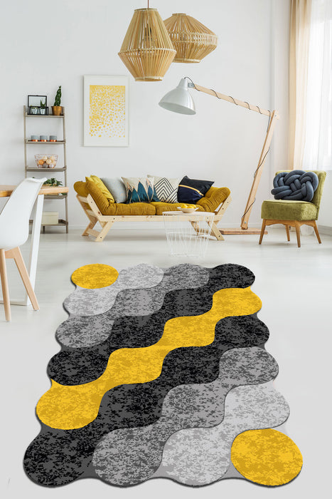 Covor Hol Asi Home Circle, 150 x 200cm, Catifea| Poliester, Multicolor