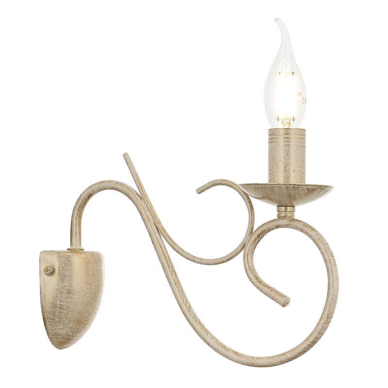 Aplica Perete Slia Asi Home, 1xE14-40W Crem Patina Aurie 1460-45-19