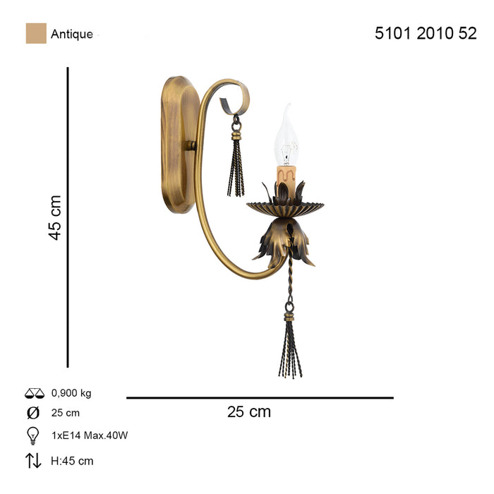 Aplica Clasica Saray Asi Home, 1xE14-40W Antiq 2010-52-19