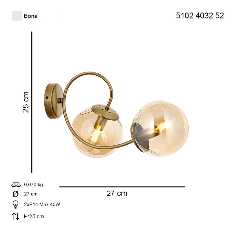 Aplica Moderna Maral Asi Home, 2xE14-40W Antiq 4032-52-29