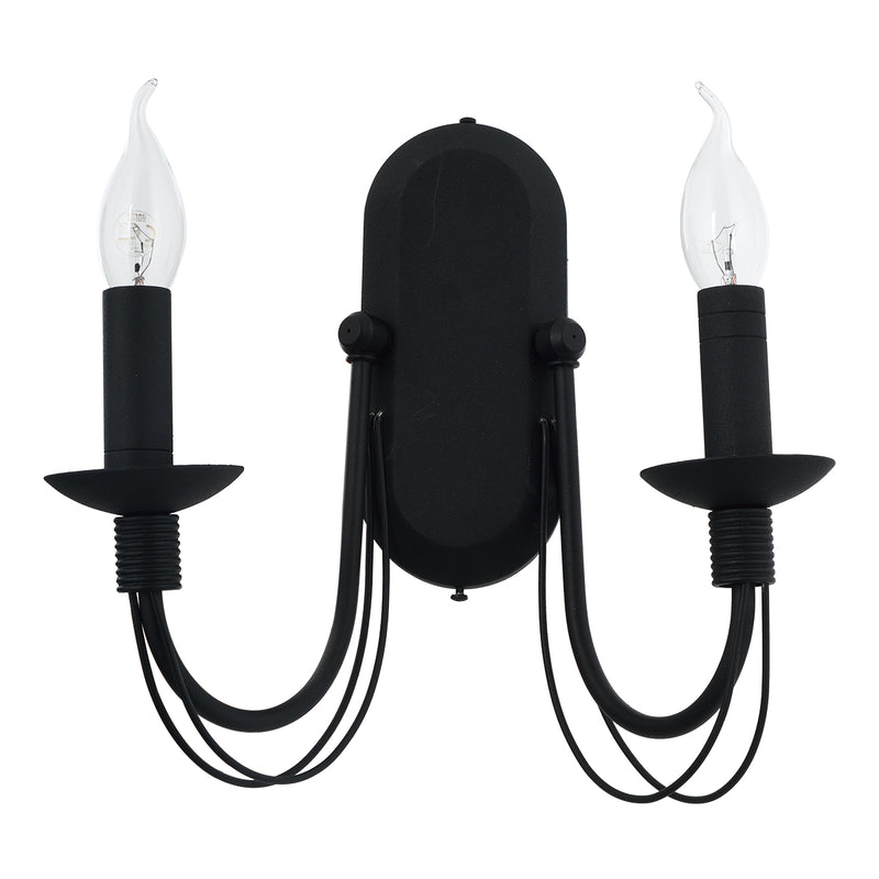 Aplica Perete Darya Asi Home, 2xE14-40W Negru Mat 1210-67-29