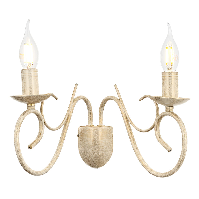Aplica Perete Slia Asi Home, 2xE14-40W Crem Patina Aurie 1460-45-29