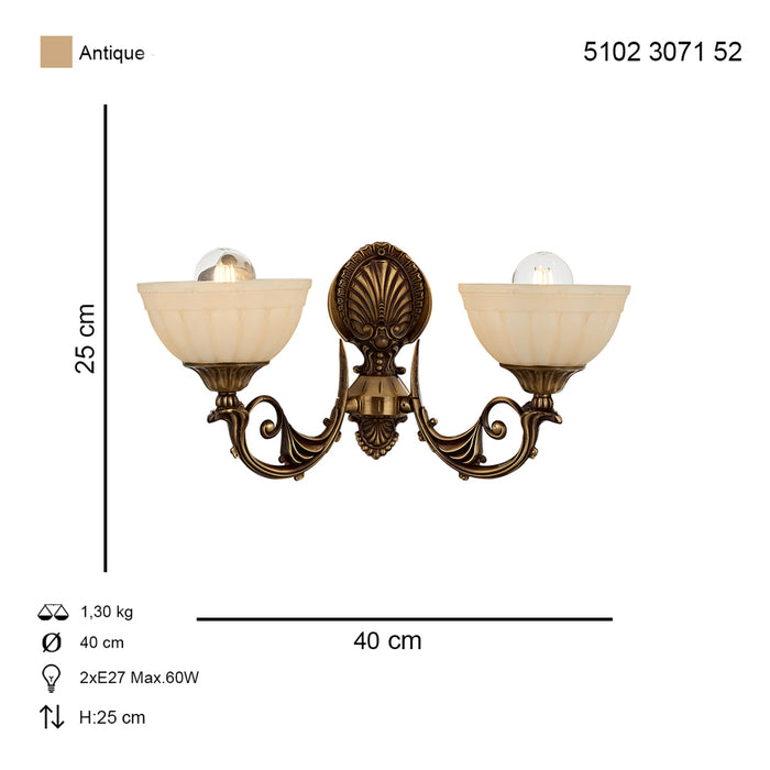 Aplica Clasica Mass Asi Home, 2xE27-60W Antiq 3071-52-29