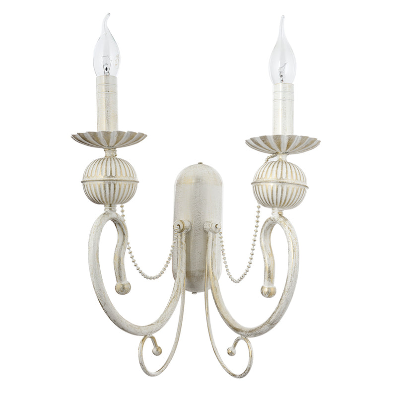 Aplica Perete Kasgar Asi Home, 2xE14-40W Crem Patina Aurie 2024-45-29