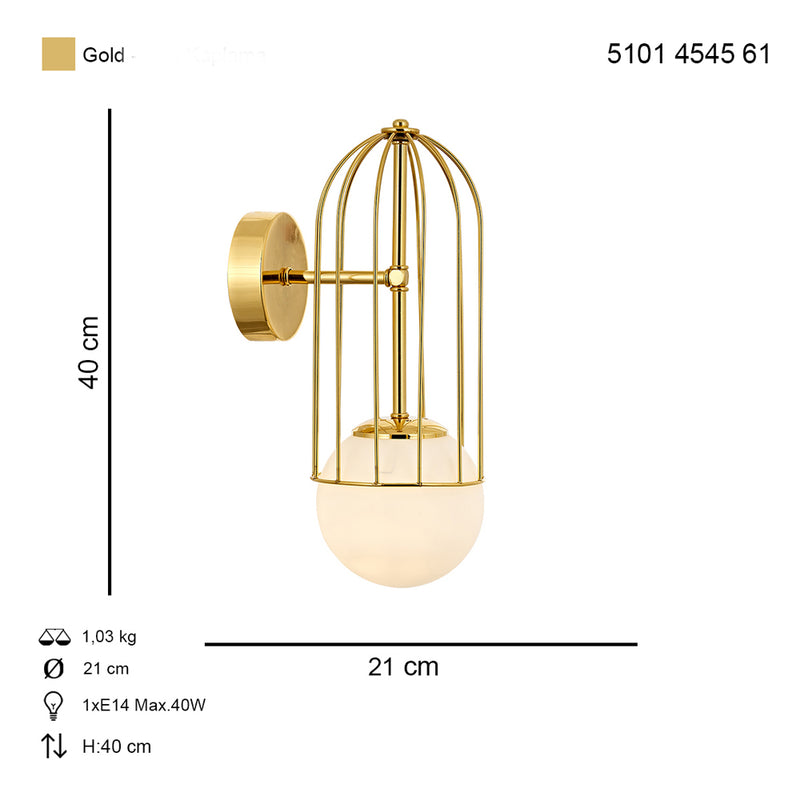 Aplica Moderna Capola Asi Home, 1xE14-40W Auriu 4545-61-19