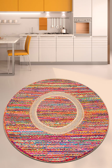 Covor Asi Home Colored Jute, 100cm, Catifea| Poliester, Multicolor