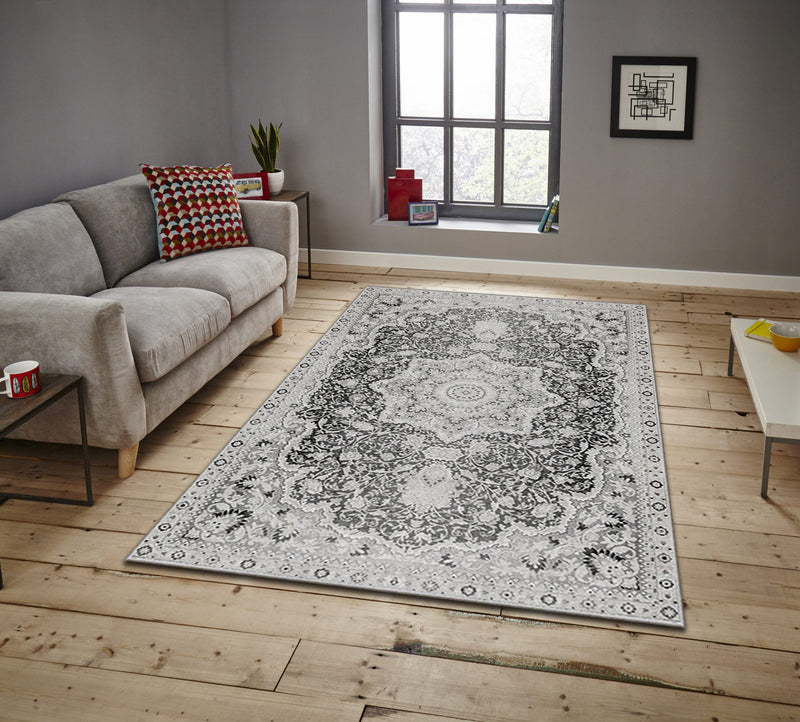 Covor Asi Home Oriental Gray, 80 x 140cm, Poliester, Multicolor