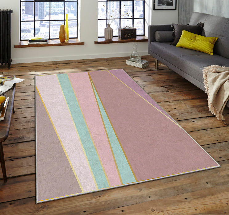 Covor Asi Home Powder Pink, 160 x 230cm, Poliester, Multicolor