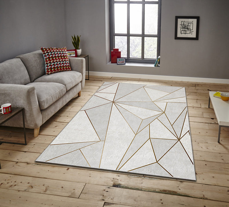 Covor Asi Home 3D Gold, 160 x 230cm, Poliester, Multicolor
