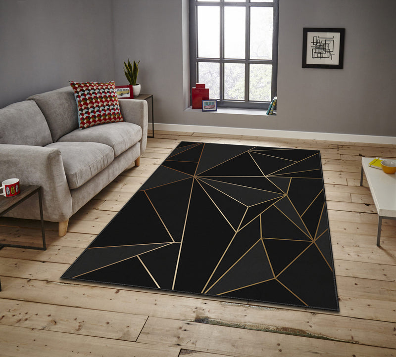 Covor Asi Home 3D Gold, 120 x 180cm, Poliester, Multicolor