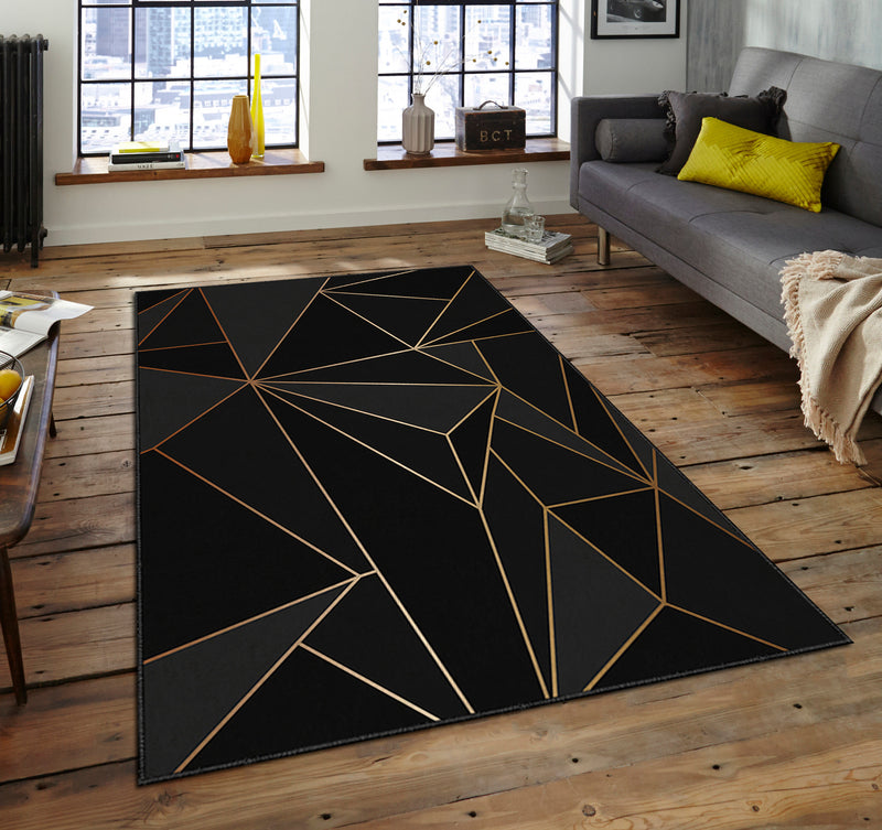 Covor Asi Home 3D Gold, 120 x 180cm, Poliester, Multicolor