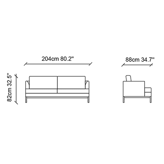 Canapea 3 Locuri Asi Home Pearl , Crem, 204X82X88cm