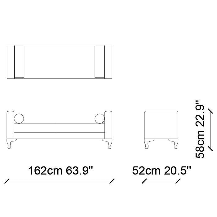 Bancheta Asi Home Venus, Crem, 162X58X52cm