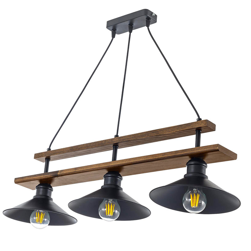 Lustra Moderna Pekin Asi Home , 3xE27-60 W, Negru