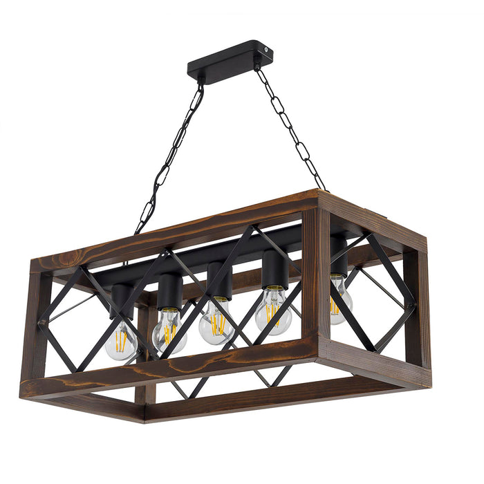 Lustra Moderna Kup Asi Home , 5xE27-60 W, Negru