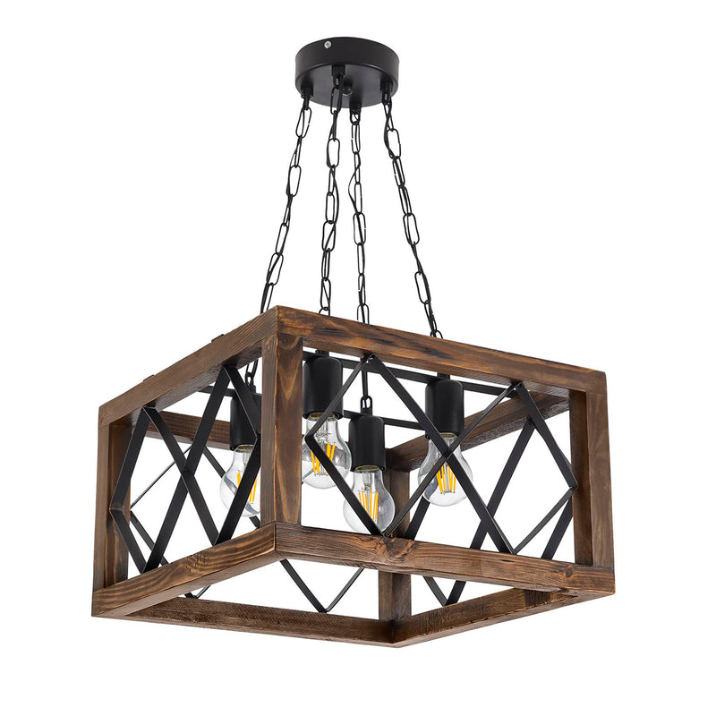 Lustra Moderna Kup Asi Home , 4xE27-60 W, Negru