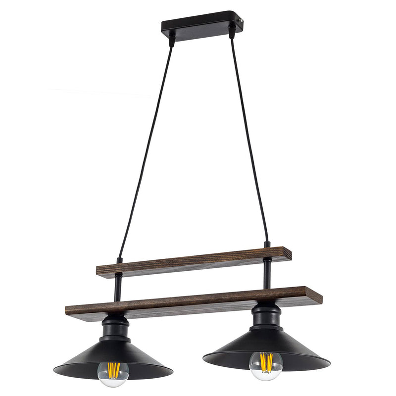 Lustra Moderna Pekin Asi Home , 2xE27-60 W, Negru