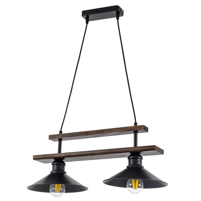 Lustra Moderna Pekin Asi Home , 2xE27-60 W, Negru