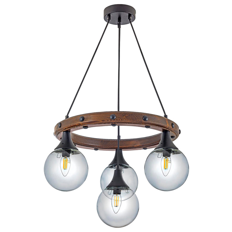 Lustra Moderna Gezegen Asi Home , 4xE27-60 W, Negru