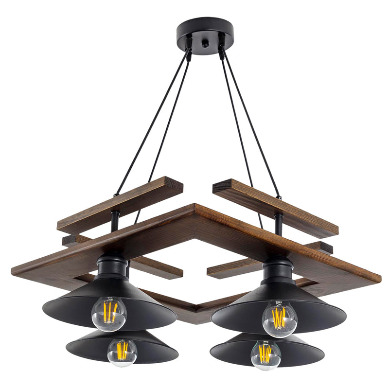 Lustra Moderna Pekin Asi Home , 4xE27-60 W, Negru