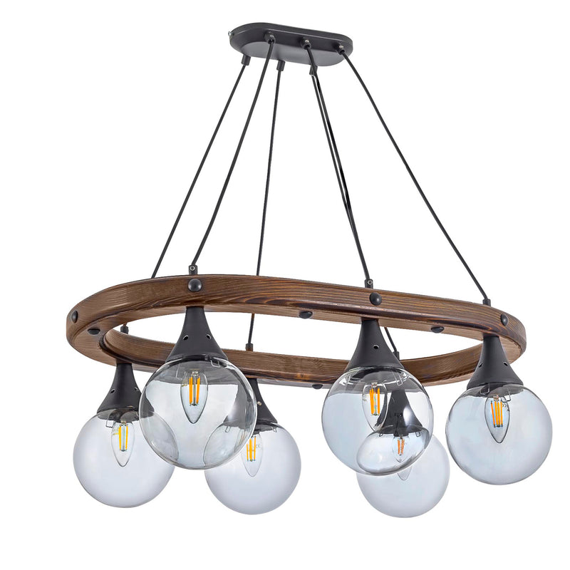 Lustra Moderna Gezegen Asi Home , 6xE27-60 W, Negru