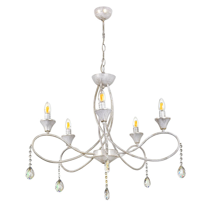 Lustra Moderna SarmAsi Home k Asi Home , 5xE14-60 W, Alb Patinat