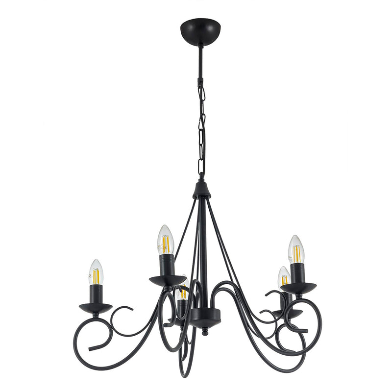 Lustra Moderna Slia Asi Home , 5xE14-60 W, Negru