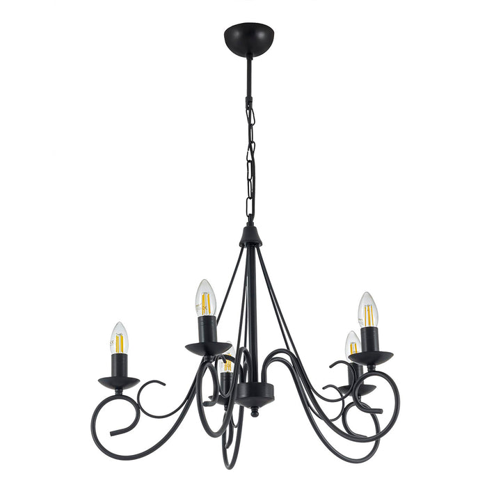 Lustra Moderna Slia Asi Home , 5xE14-60 W, Negru