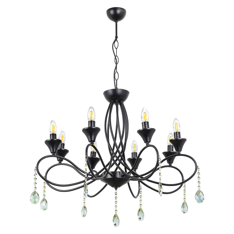 Lustra Moderna SarmAsi Home k Asi Home , 8xE14-60 W, Negru