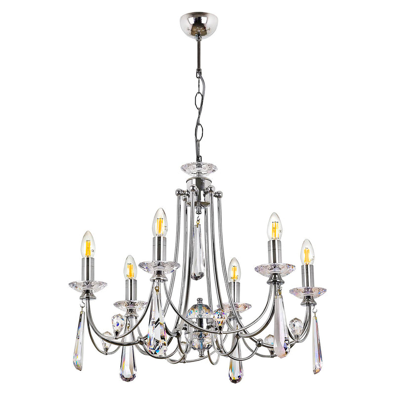 Lustra Cristal Prenses Asi Home , 6xE14-60 W, Crom